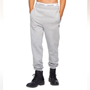 Calvin Klein Archive Logo Fleece Joggers NEW Light Gray, Size Medium